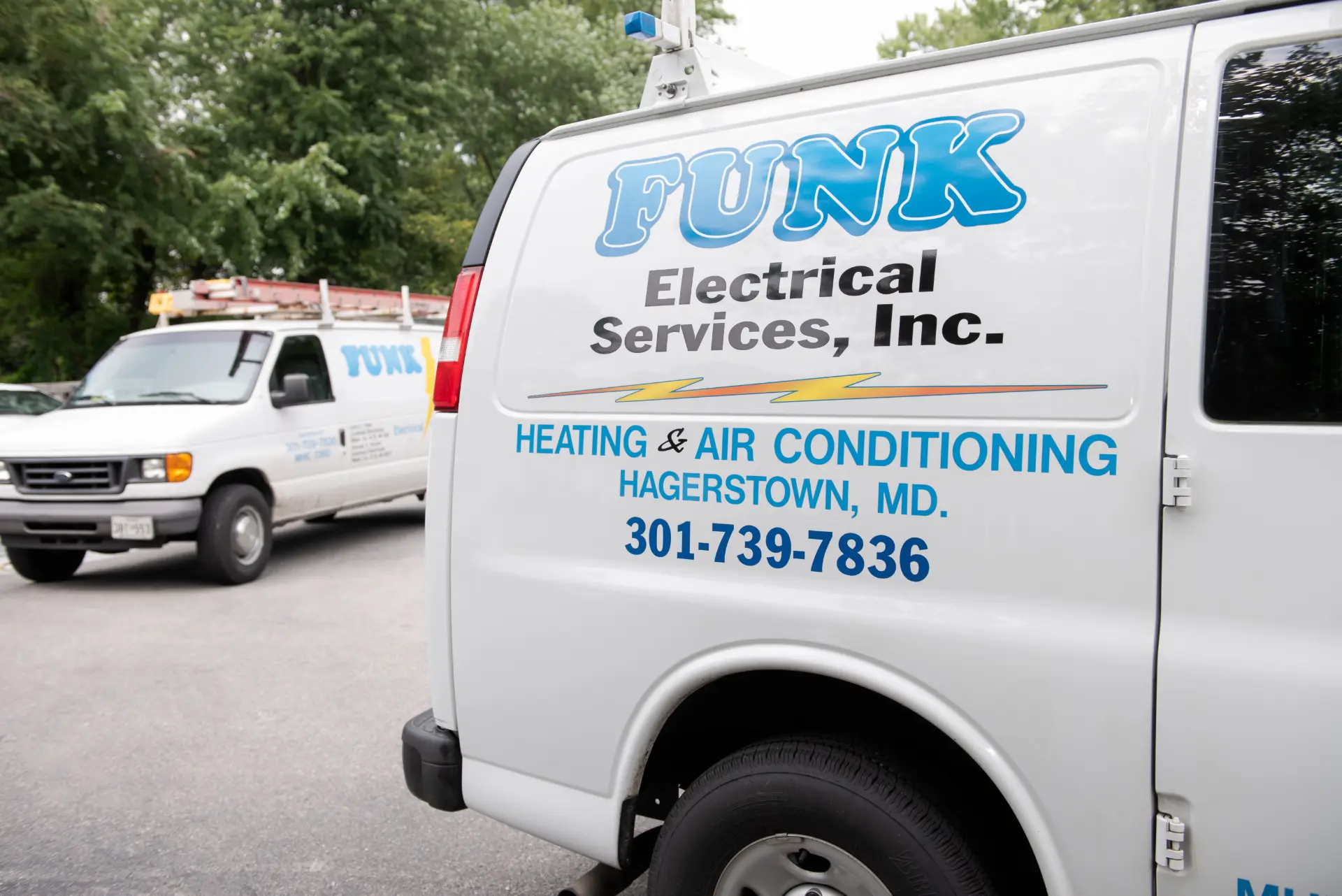 Funk Electrical Services vans ready for the day's calls